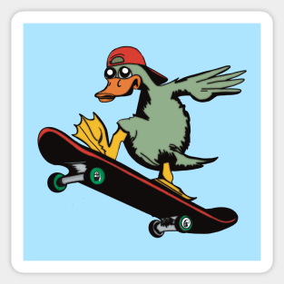 Duck Riding a Skateboard Sticker